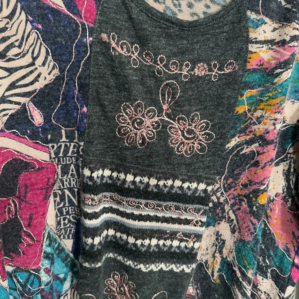 L - Boho | Country | Hippie |Multicolor Patchwork Women's Top - Picture 5 of 5